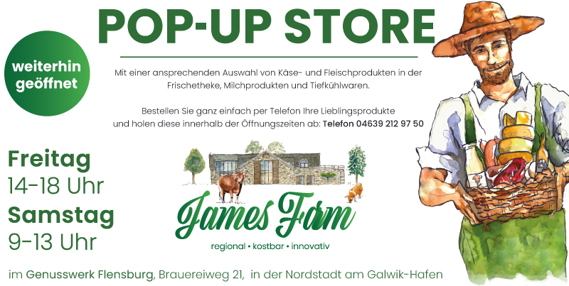 Pop-Up Store von der James Farm im Genusswerk Flensburg